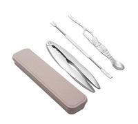 Chosertory Utensili per Granchio Set Attrezzi Pesce Pinze Apriguscio Forchette Recupero Carne in Acciaio Inox con Scatola Custodia Adatti a Famiglia Riunioni Serate a Tema Marino, style to 1