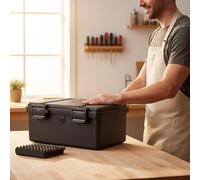 Chosertory Valigetta Porta Attrezzi Impermeabile Stagna Resistente Urti Scatola Attrezzatura con Manico Ergonomico E Chiusure Sicure con Protezione IP67 Adatta a, JSJM2115 Nero Con Spugna