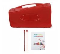 Chosertory Xilofono Bambini Strumento Didattico 25 Tasti Metallofono Set con Valigetta Compatta Coppia Mazze E Canzoniere Barre in Alluminio Telaio Adatto per, Rosso