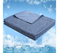 CHOSHOME Coperta Estiva Fresca 150x200CM Singolo Coperta Estiva Anti Statico Coperte Divano 2 in 1 Design Super Morbida con Ultima Auto Raffreddamento Tecnologia Coperte Divano Blu