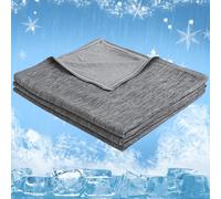 CHOSHOME Coperta Estiva Rinfrescante Coperta Super Morbida con Ultima Auto Raffreddamento Cotone 130X150CM Grigio