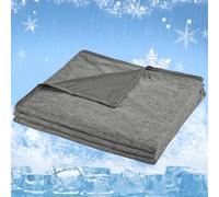 CHOSHOME Coperta Estiva Rinfrescante Matrimoniale 200x220cm Coperta Super Morbida con Ultima Auto Raffreddamento Cotone Grigio