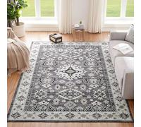CHOSHOME Tappeto Soggiorno Classico Tappeti Soggiorno Tappeti Camera da Letto Tappeti Vintage Salotto Grandi Dimensioni Tappeto Pelo Corto Orientale Tappeto Stile Antiscivolo Grigio 120X170CM