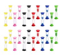 Chostky 24PCS Timer sabbia Clessidra sabbia Timer orologio sabbia colorata 30sec/1min /2mins/3mins/5mins/10mins per bambini aula gioco casa cucina ufficio