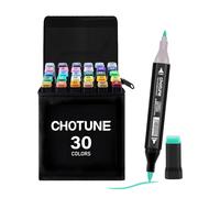 CHOTUNE Marcatore 30 Colori,Pennarelli Doppia Punta,Il Nuovissimo Set Di Pennarelli per Alcol con Pennino Fine e Pennino a Pennello,Marker Pen con Base,per Fumetti