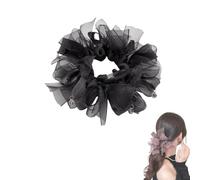 Chouchous à nœud papillon style coréen, élastiques pour cheveux femme, accessoires de mode pour le quotidien, les soirées et les trajets (Black)