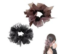 Chouchous à nœud papillon style coréen, élastiques pour cheveux femme, accessoires de mode pour le quotidien, les soirées et les trajets (2Pcs)