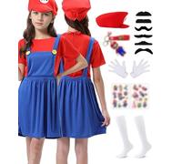 ChouGlow Mario und Luigi Costume,Halloween Costume Adulti Bambino (L)