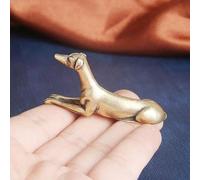 CHOVY Miniatura vintage in ottone massiccio - Delicato levriero ornamento da scrivania per gli appassionati di animali domestici - Squisito accento da collezione e decorazione per la casa (levrieri)