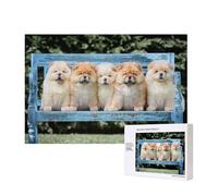 Chow-Chow - Cani carini, cinque cuccioli,Puzzle in legno da 300 pezzi per famiglie, per adulti e adolescenti, decorazioni per la casa