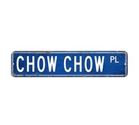 Chow Chow Cartello stradale Stay Wild Cartello in metallo 10,2 x 45,7 cm personalizzato antivento cartello in alluminio divertente decorazione da parete per casa cucina giardino uomo grotta