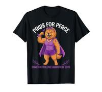 Chow Chow Dog Paws Pace Consapevolezza della violenza Domestica 2026 Maglietta