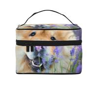 Chow-Chow, dolce e soffice cane marrone, viola e selvaggio, borsa da viaggio per il trucco da donna, grande organizer per cosmetici
