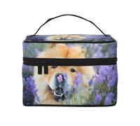 Chow-Chow dolce soffice cani marroni viola selvatici, Borsa per il trucco Borsa per cosmetici Borsa da viaggio portatile da viaggio Astuccio per matite