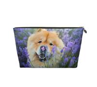 Chow-Chow dolce soffice cani marroni viola selvatici, Borsa per il trucco Borsa per cosmetici Borsa da toilette da viaggio portatile Borsa da toilette