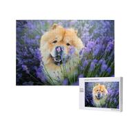 Chow-Chow Dolci e Soffici Cani Marroni Viola Selvatici,Puzzle in legno da 1000 pezzi per famiglie, puzzle per adulti e adolescenti