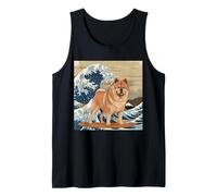 Chow Chow Giapponese Kanagawa Wave Surf Amante dei Cani Canotta