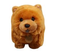Chow Chow Plush, Realistic Dog Toy, Soft Cuddly Companion, Fuzzy Animal Figure, Life Like Stuffed Design, Comforting Hug Buddy, Pet Lovers Decor, Bedtime Snuggle Toy, Brown