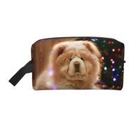 Chow Chow White Fluffy Cani Animali domestici Cani Natale, Borsa per il trucco Borsa per cosmetici Borsa da viaggio portatile da viaggio Borsa per trucco Organizer