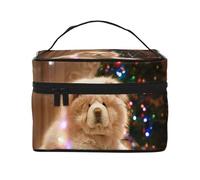 Chow Chow White Fluffy Cani Animali domestici Cani Natale, Borsa per il trucco Borsa per cosmetici Borsa da viaggio portatile da viaggio Astuccio per matite