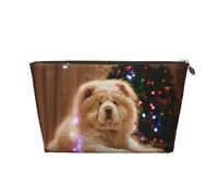 Chow Chow White Fluffy Cani Animali domestici Cani Natale, Borsa per il trucco Borsa per cosmetici Borsa da toilette da viaggio portatile Borsa da toilette