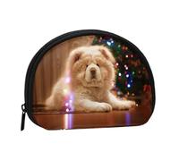 Chow Chow White Fluffy Dogs Pets Dogs Christmas Piccola borsa portaoggetti per assorbenti igienici per il trucco, portamonete per cosmetici da donna
