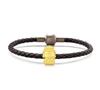 CHOW SANG SANG Braccialetto in oro massiccio 999 24 K con ciondolo a forma di Buddha custode dello zodiaco, per donne e uomini, 6.6 Inches, (17 CM), Metallo, Non pietra preziosa
