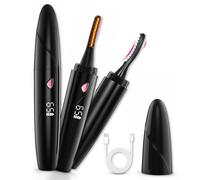 Chowu Piegaciglia riscaldato, piegaciglia elettrico USB, con display a LED, ricaricabile, riscaldato, 4 modalità di temperatura, per ciglia naturali di lunga durata, nero