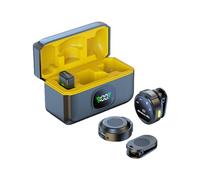 CHOYUE Microfono da bavero Doppio microfono Microfoni a clip Riduzione del rumore Pulsante Nessun ritardo Microfono wireless a forma di disco Display digitale Custodia di ricarica per telefono cellula