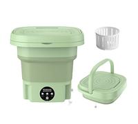 Chpbolly Lavatrice portatile, mini lavatrice pieghevole e centrifuga, piccola rondella pieghevole, adatta per dormitorio di appartamenti, viaggi, migliore scelta regalo (verde, 8 L) (01)