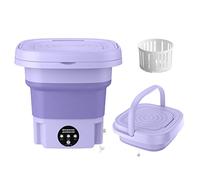 Chpbolly Mini lavatrice portatile, lavatrice pieghevole e centrifuga, piccolo secchio pieghevole, adatto per appartamento, dormitorio, viaggi, migliore scelta regalo (viola/8 L) (01)