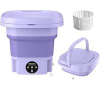 CHPBOLLY Mini rondella portatile, carico dall'alto, viola, 8L, pieghevole, 3 modalità, risparmio energetico, uso residenziale