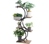 CHPHI Supporto per piante da interno a 6 livelli in ferro battuto Supporto per piante da interno verde Supporto per piante a più livelli Usa decorazioni per la casa per ufficio By Plant Stand Legno