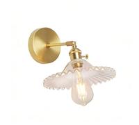 Chrasy E27 Moderno Lampada da Parete Bicchiere Lampada a Sospensione Industrial Lampada a Corridoio Lampada da Parete in Moderna in Legno d'Avanguardia (Transparent)