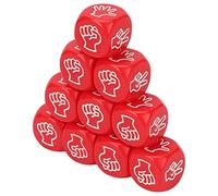 Chrees 10 Dadi per Sasso, Carta, Forbici, Dadi in Plastica per Giochi di Indovinelli con le Dita, Dai Colori Vivaci, Ideali per Feste, Giochi da Tavolo e Materiale Didattico scola (Rosso)
