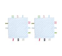 Chrees 2 coperte di sicurezza per bambini, in puro cotone, con particelle 3D, sviluppo sensoriale, comfort e asciugamano (blu)