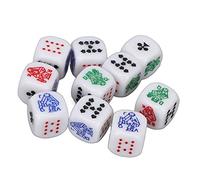 Chrees 20 Dadi a 6 Facce, Dadi da Gioco Standard con Angoli Arrotondati e Design Classico, Ideali per Giochi da Tavolo, Insegnamento della Matematica, Giocattolo Impilabile per ba (Bianca)