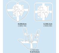 Chrees 3 Stampini per Biscotti a Forma di Cuore D'amore, Stampo per Biscotti in Plastica Antiaderente per Dolci Fai da Te, con Superficie Liscia per Regalo di, Decorazioni per Torte, (Bianca)