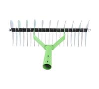 Chrees Cannuccia per la rimozione rapida ed efficiente dei rifiuti di erba con denti in acciaio curvo, strumento da giardino durevole per prati, fertilizzazione e coltivazione