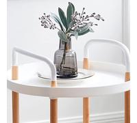 Chrees Carrello Portaoggetti, Carrello Portaoggetti Mobile in Plastica con Ruote e Design del Bracciolo, per il Dormitorio Dell'ufficio, del Soggiorno di Casa (Tre strati bianchi)