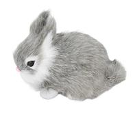Chrees Coniglio di peluche in miniatura, in plastica, morbido e confortevole, per decorazione da tavolo (grigio)