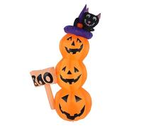 Chrees Decorazione a Forma di Zucca, Gatto Gonfiabile a LED da 1,6 M con Ventilatore Incorporato per Prato All'aperto (Spina europea 220-240 V)