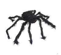 Chrees Decorazione Nera con Ragno di Halloween, con Gambe Pieghevoli e Occhi Viola Illuminati per Feste All'aperto in Casa Stregata (Batteria a bottone CR2032 da 75 cm X 4)