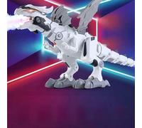 Chrees Drago Robot Che Spruzza Nebbia, Dinosauro Ambulante con Fumo Che Sputa Fuoco, Luci e Suoni per Bambini (Bianca)