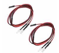 Chrees Fari per Auto RC, 2 Set di Luci LED Ultra Luminose da 5 Mm per Veicoli in Scala 1/10 e 1/8 con Cavo da 70 Cm, Compatibili con HSP Axial SCX10 D90 HPI