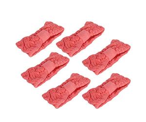 Chrees Fasce per Capelli in Microfibra Morbide e Confortevoli per Cerchietti per Trucco 6 Pezzi, Fasce per Capelli Ispessite e Comode per L'uso Quotidiano, Microfibra Elastica in asst. Colori (Rosso