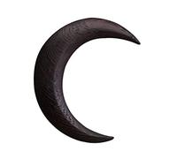 Chrees Forcina per capelli a forma di luna, in legno, elegante, intagliata a mano, strumento per lo styling, per capelli da medi a spessi, per uso quotidiano, donna, madre, in legno nero, grande (nero