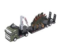 Chrees Giocattolo per Rimorchio di Dinosauri, Modello di Camion di Dinosauri in Lega Ad Alta Simulazione con Figura di Dinosauro, per Bambini Adulti Giochi di Finzione e Interazio