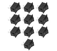 Chrees Interruttore a 2 Pin Accessori Industriali in Plastica Nera per Varie Apparecchiature Ed Elettrodomestici, 10 Pezzi Rocker On/Off KCD1-101 per Strumenti e Banchi Prova