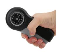 Chrees Manometro meccanico, grande display da 42 mm con lancetta fissa a forma di fenice, scala trasparente, impugnatura comoda, materiale ABS, per misurare la forza della mano in kg (nero grigio)